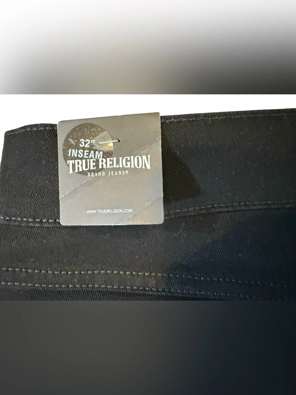 NWT True Religion Rocco Relaxed Skinny Jeans 34x32 Black Flap Pocket